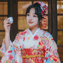 日式和风浴衣文艺复古小清新少女连衣裙旅拍改良和服秋季