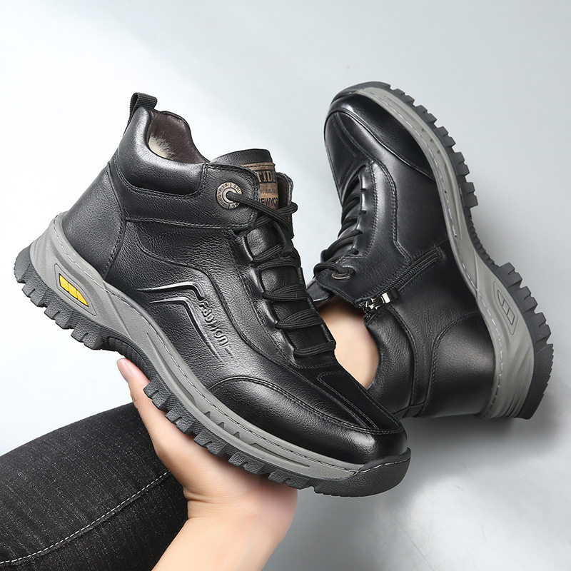 头层牛皮雪地靴男冬季防滑皮毛一体棉鞋男士羊毛加厚保暖户外靴,流行男鞋,棉鞋,淘宝优惠券,粉丝福利购,淘宝优惠卷