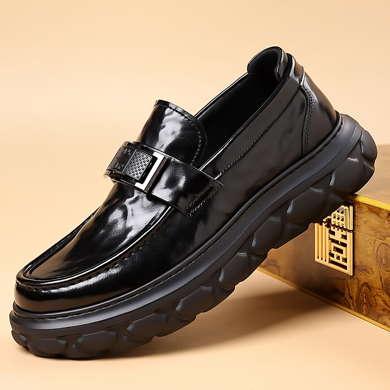 潮鞋百搭男鞋2026新款厚底通勤商务休闲鞋开车套脚舒适男士鞋