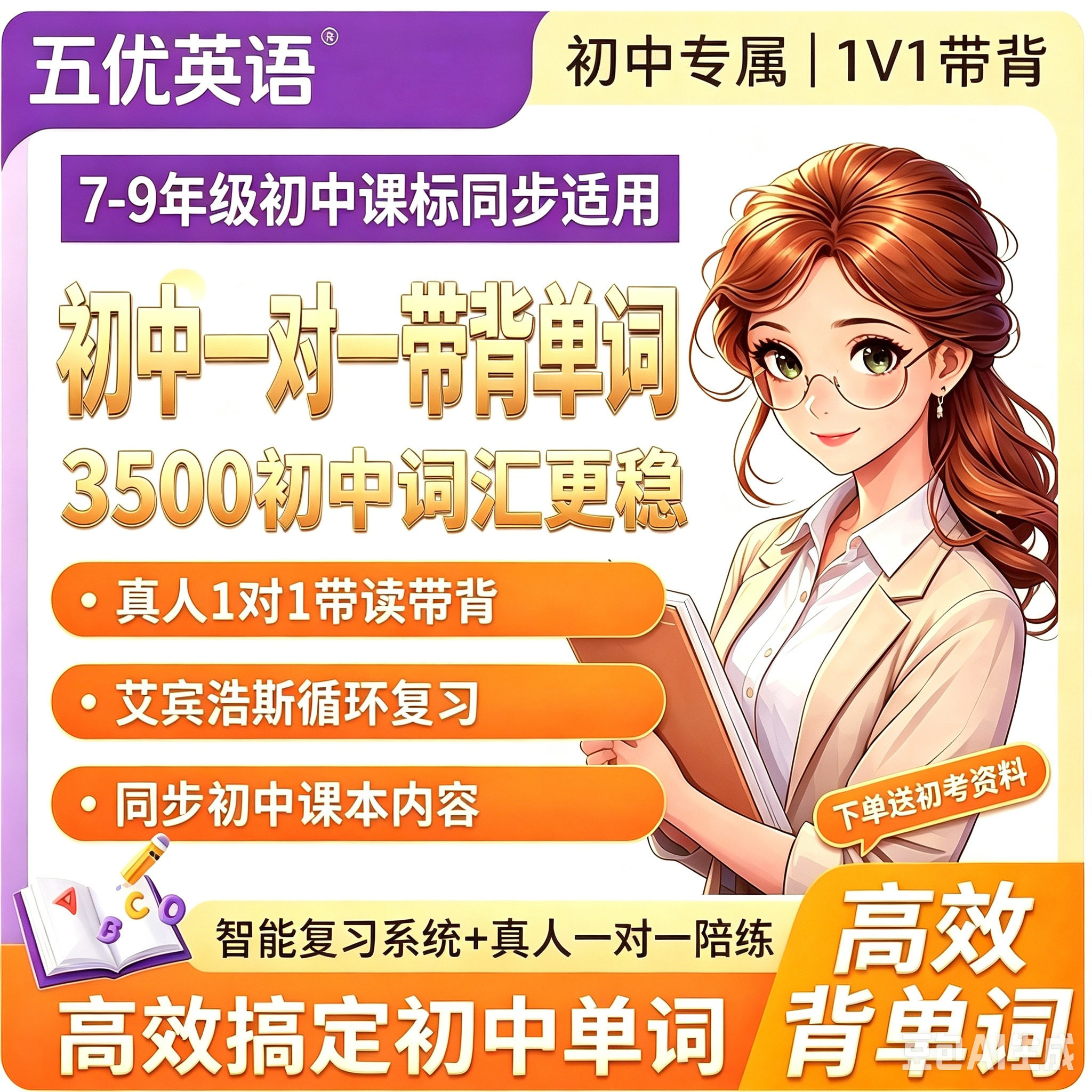 中学英语线上真人背单词辅导网课英语超强记忆法1对1陪练带背单词