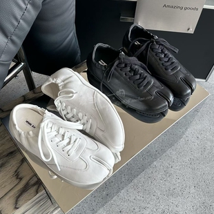 WM6欧洲站2026春夏新款软羊皮分趾百搭玛吉平底系带休闲德训女鞋