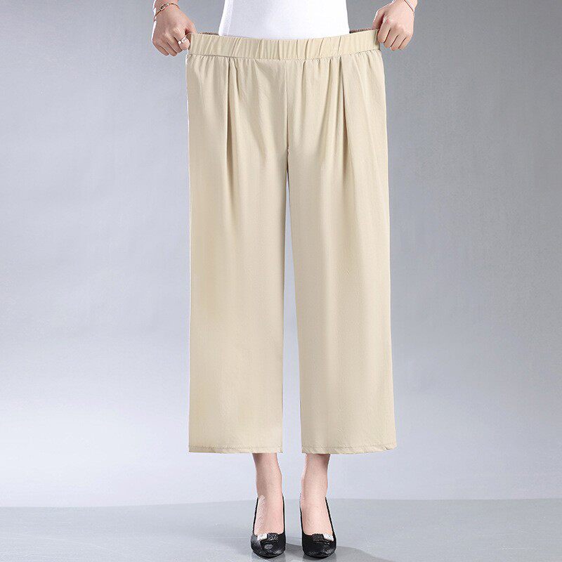 大码女裤妈妈裤加肥加大中老年夏季200斤胖mm直筒裤奶奶宽松裤子
