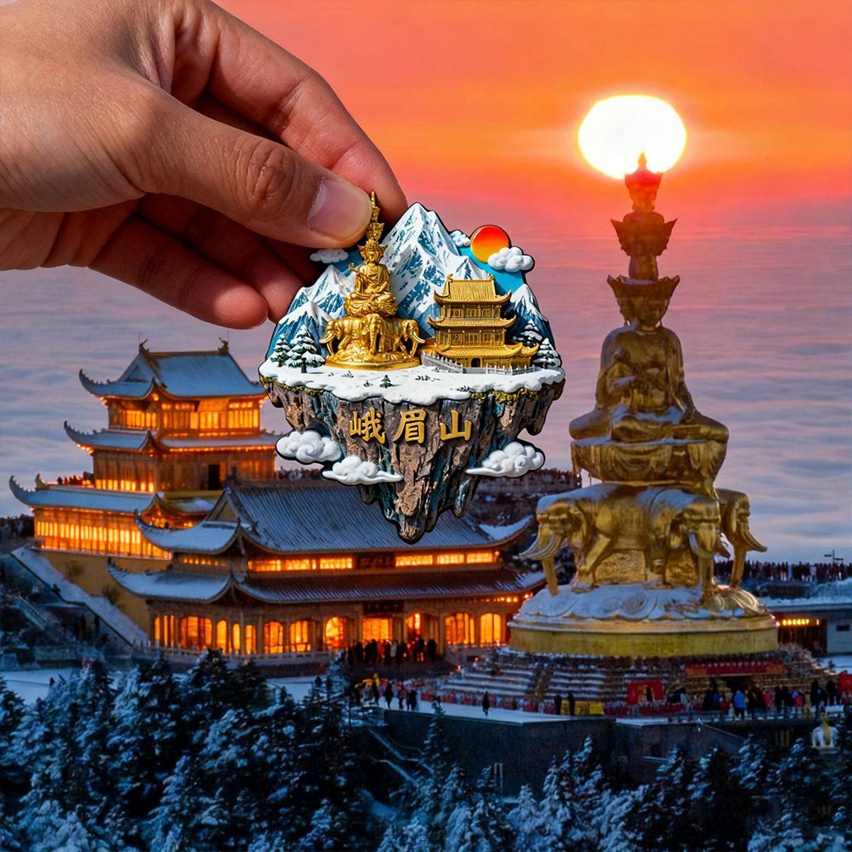 峨眉山文创佛像立体树脂冰箱贴中国风文化创意纪念品装饰贴送朋友,节庆用品/礼品,文化创意冰箱贴,淘宝优惠券,粉丝福利购,淘宝优惠卷