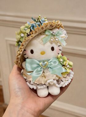 花嫁Kitt猫包挂件蕾丝蝴蝶结礼物