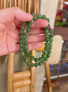 和田玉碧玉项链卡8无黑点