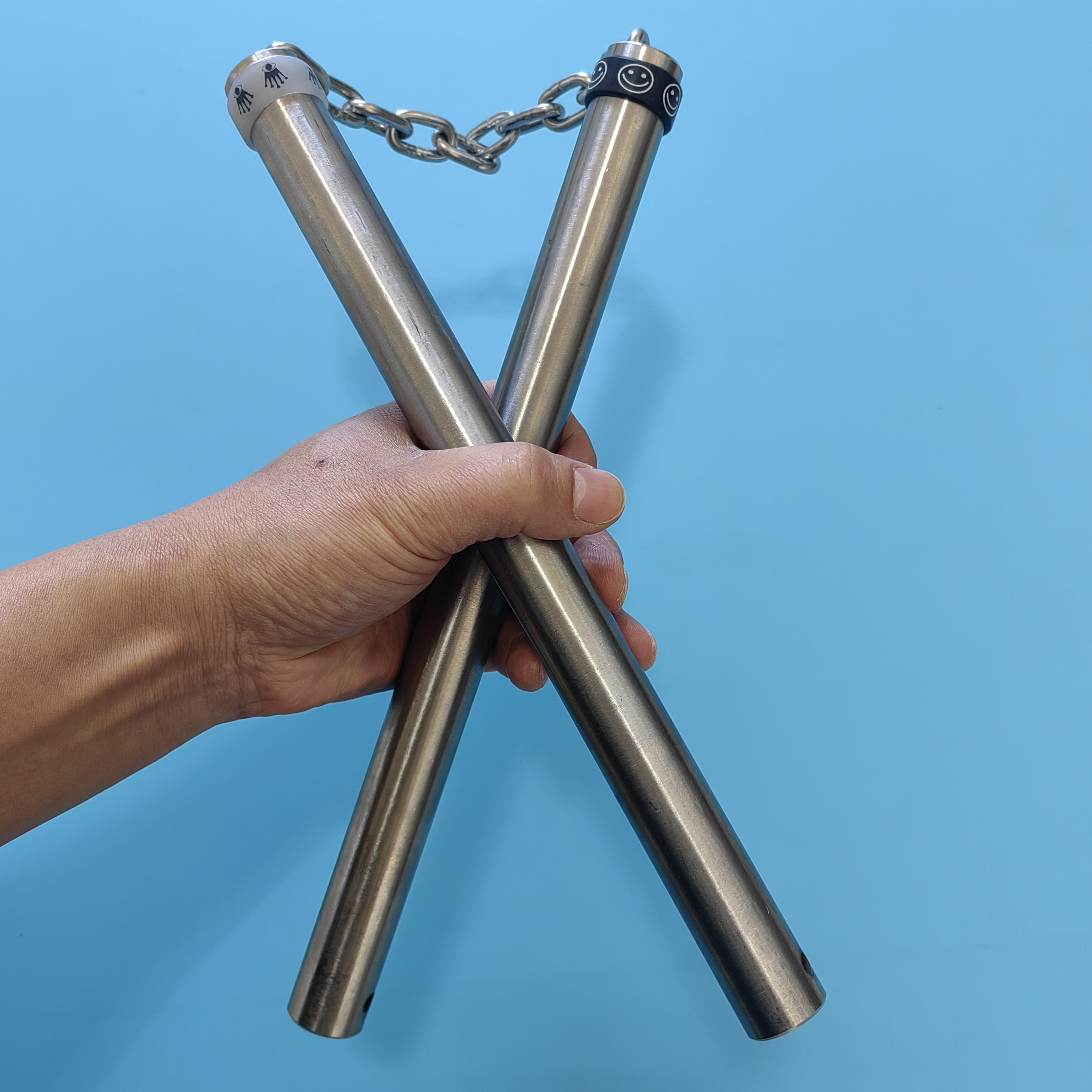 手工实战重棍不锈钢两用双截棍两节棍便携车载破窗自卫防身可拆卸