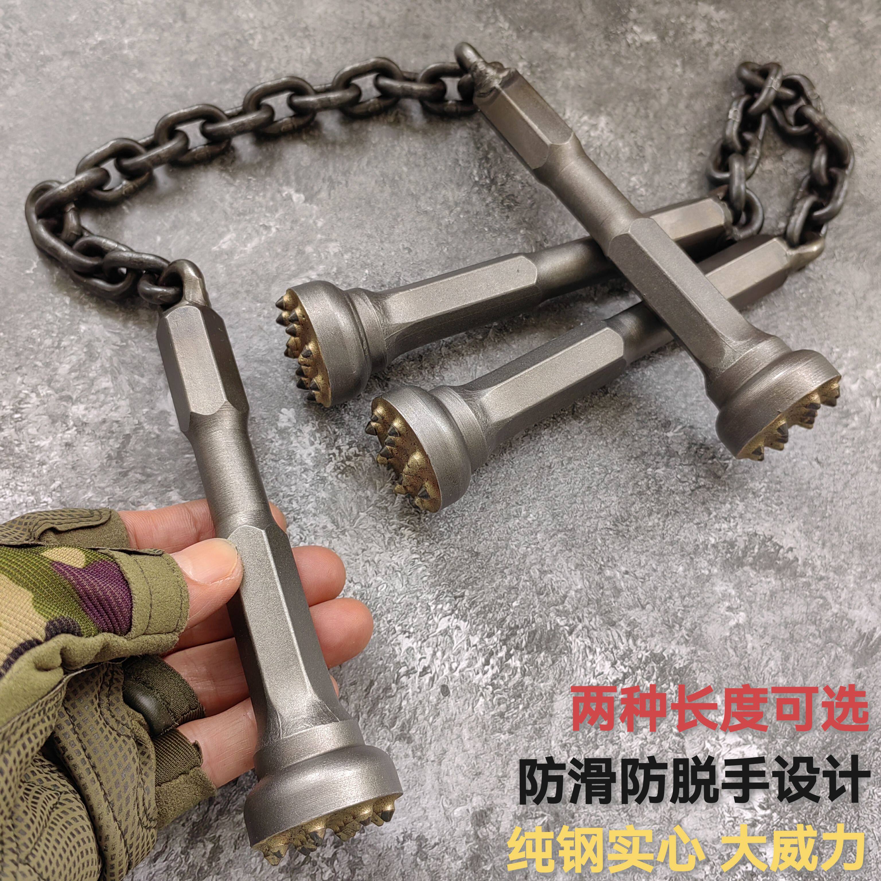 手工硬钢大威力双节棍成人防身两节棍车载破窗打狗二节棍防滑防脱