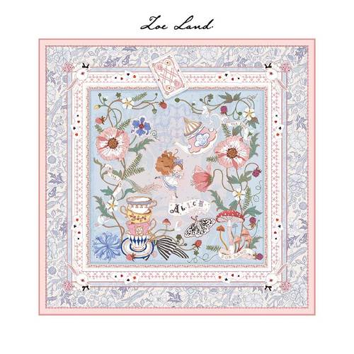 粉色大方巾桑蚕丝真丝春季爱丽丝