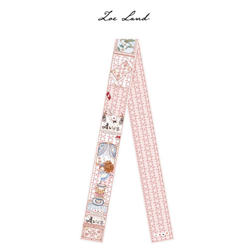 真丝zoeland爱丽丝窄丝巾童话