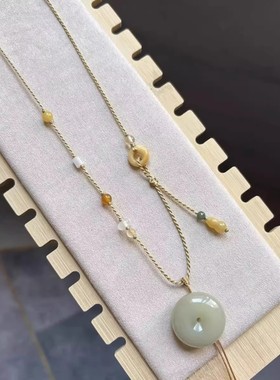 古韵项链绳高级感轻奢复古吊坠绳Y简约独特小玉葫芦挂绳小众设计