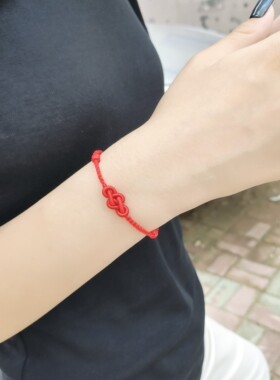 极细如意结红绳手链本命年手工编织简约国潮风手绳百搭时尚编绳A