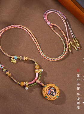 藏式吊坠挂绳小清新唐卡扎基拉姆前世今生项链绳复古民族风手工A