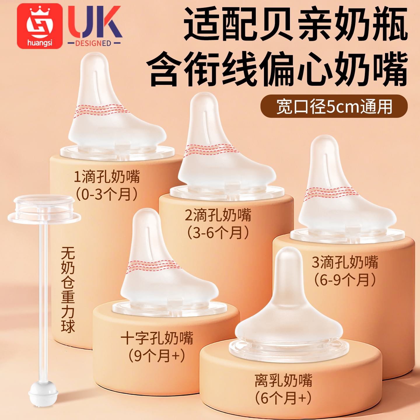 适配贝亲偏心含线奶嘴鸭嘴