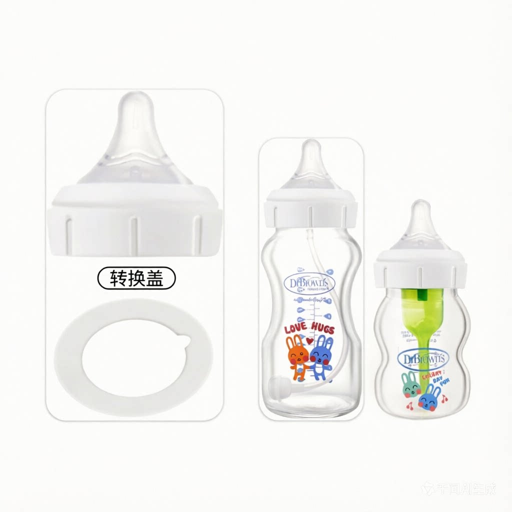 适配布朗博士奶瓶配件转换贝亲奶嘴垫圈宽口径奶瓶通用垫片防漏