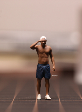 微缩景观人偶肌肉黑哥 1/87 1/64 1/43人偶车模场景搭配模型人物