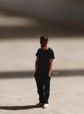 KING TOYS 般若面具男 1/87 1/64 1/43人偶车模场景搭配