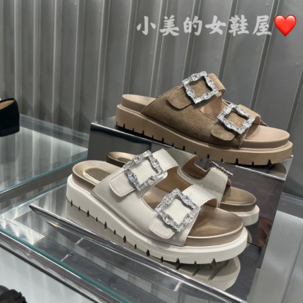 商场同款2025夏新款月牙勃肯拖奶油鞋厚底外穿凉拖鞋女鞋EJO03BT5