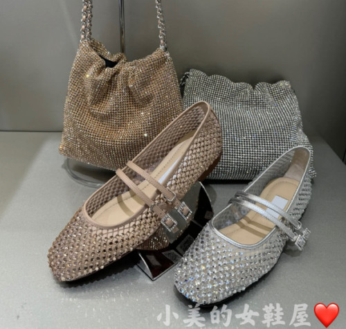 商场同款2025新款仙女鞋水钻网优雅玛丽珍鞋平底单鞋女鞋EPQ16AQ5