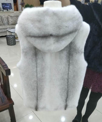 十字貂马甲潮十字貂皮草连帽