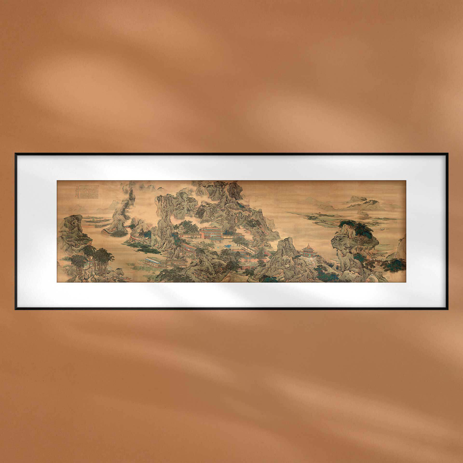 古典中国画袁江阿房宫名家名画办公室风水镇宅装饰画山水风景挂画