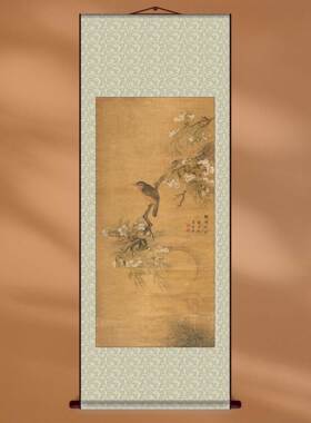 国画银塘晓月中式客厅花鸟装饰画名画复刻宣纸画芯定制挂画轴画框