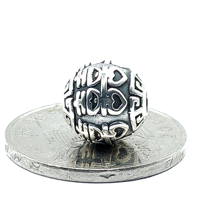 S999纯银3D硬复古泰做旧足银双喜临门珠红黑绳男款女款手链配件