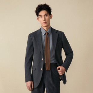 【灯芯绒】吉约蒙西装男套装青灰色休闲单西通勤那不勒斯西服外套