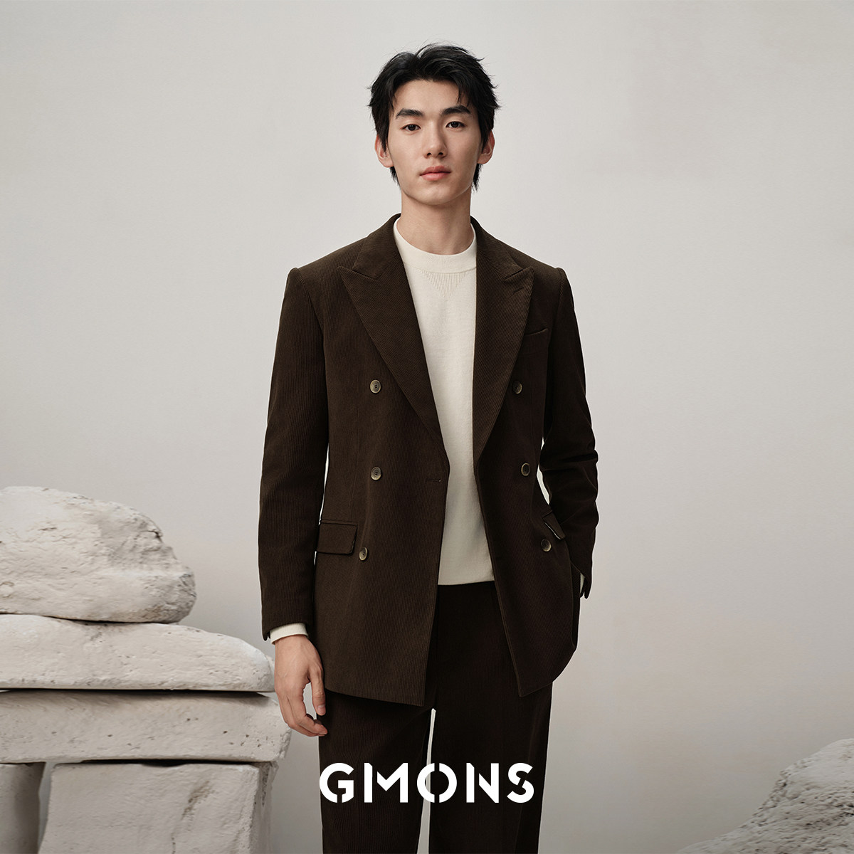 【灯芯绒】吉约蒙西装男外套双排扣黑色商务休闲单西冬季西服上衣,男装,商务正装西服,淘宝优惠券,粉丝福利购,淘宝优惠卷