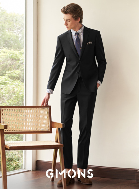 吉约蒙西服套装男士商务西装外套黑色四季职业正装男新郎结婚礼服