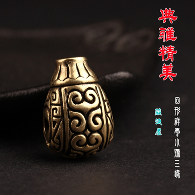 藏汉屋黄铜个性复古三通佛头配件