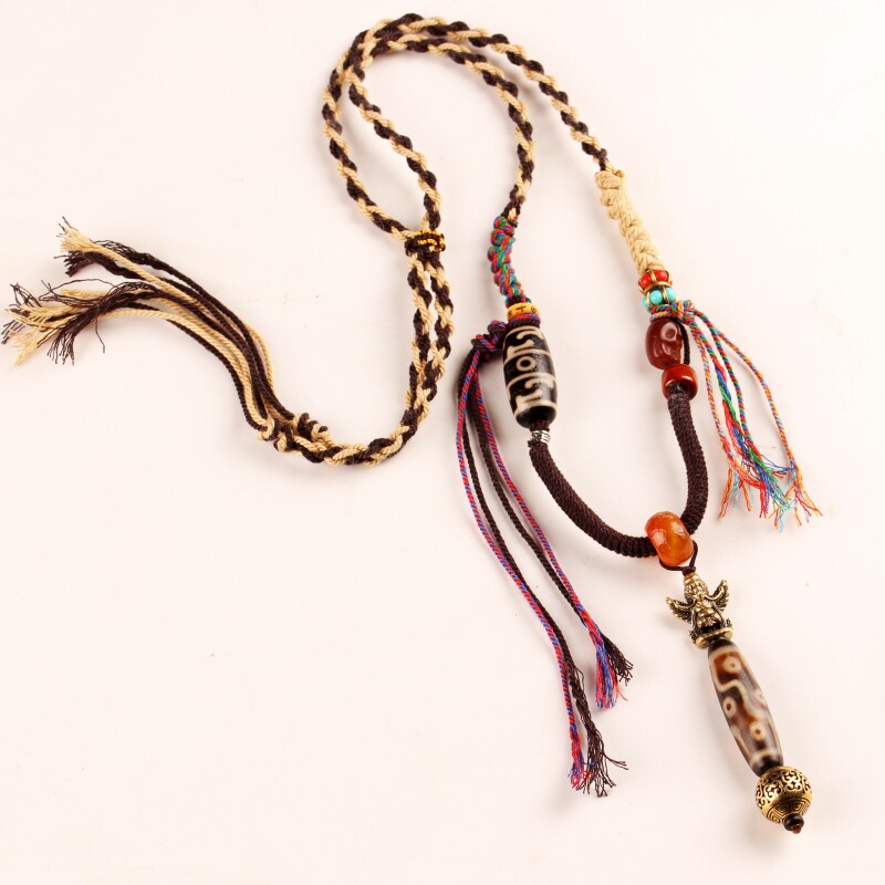 尼泊尔西藏饰品民族风手工天珠项链吊坠男女复古个性创意原创设计