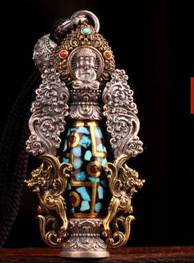 藏汉屋纯银国潮阿弥陀佛项链男女