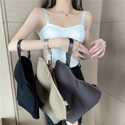 Suspender vest for women in spring and summer 2021 with solid color Korean style slim fit short tight bottomed top