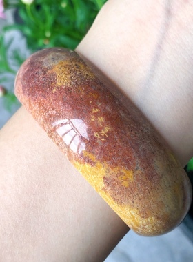 特惠款59圈口天然珊瑚玉手镯紫彩色凤尾纹手环自然光实拍细节图