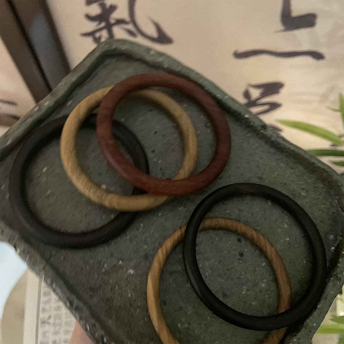 黑檀木手镯古风圆条镯子