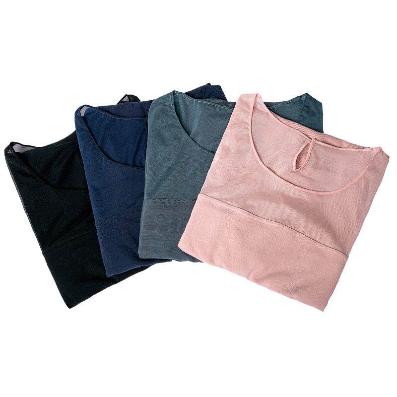 Fimage外贸日单正品女圆领薄款塑身上衣无缝长袖收腹束身衣打底衫