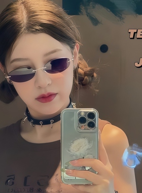 无框墨镜男女高级感老钱风凹造型