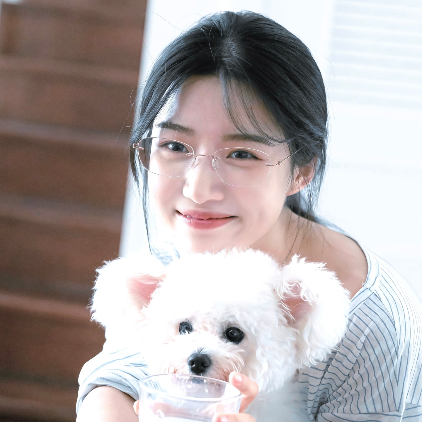 卢昱晓同款无框眼镜超轻纯钛女近视可配度数防蓝光纯欲方圆镜架