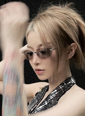 椭圆高级感眼镜太阳镜辣妹甜酷