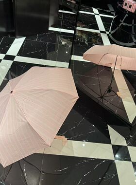 现货 维多利亚的秘密折叠加固黑胶遮阳伞雨伞