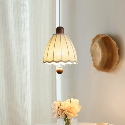 餐厅床头布艺奶油风吊灯