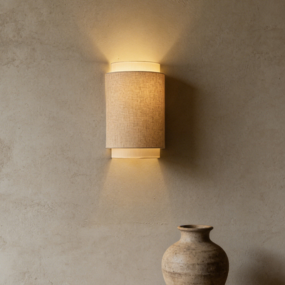 侘寂风布艺壁灯卧室客厅书房