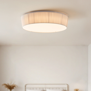 法式百褶卧室吸顶灯奶油风房间温馨主卧灯护眼中古北欧客厅高级感