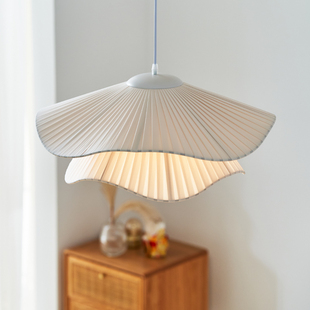 法式奶油风餐厅吊灯卧室民宿服装店吧台中古风高级感简约布艺灯具