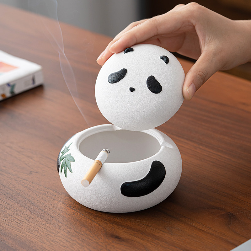 萌萌可爱熊烟灰缸带盖