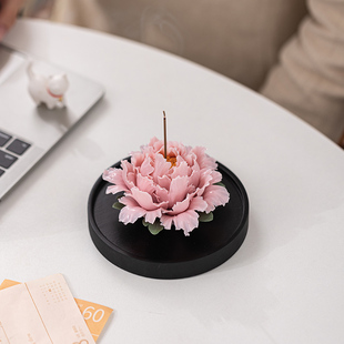 【牡丹花】手工非遗技艺陶瓷中式禅意摆件送女士老婆闺蜜妈妈礼物