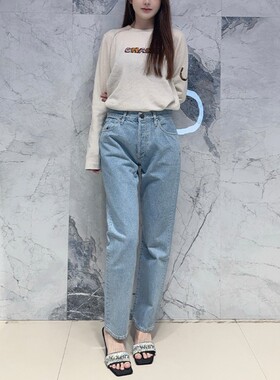 国内现货 Goldsign 中腰浅蓝色基础款显瘦显腿长九分直筒牛仔裤女