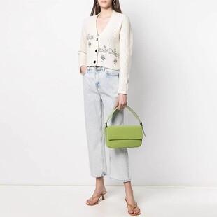 现货 女潮 GANNI高腰浅蓝色有机棉显瘦宽松老爹阔腿九分直筒牛仔裤