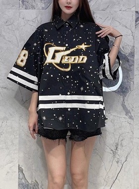 清仓 一件4折 两件2.8折 不退bu换 XOXOGOODBOY 五分休闲衬衫黑色