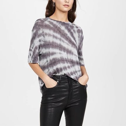 清仓现货 RtA denim 独特水漾扎染圆领套头短袖宽松长袖T恤多色女